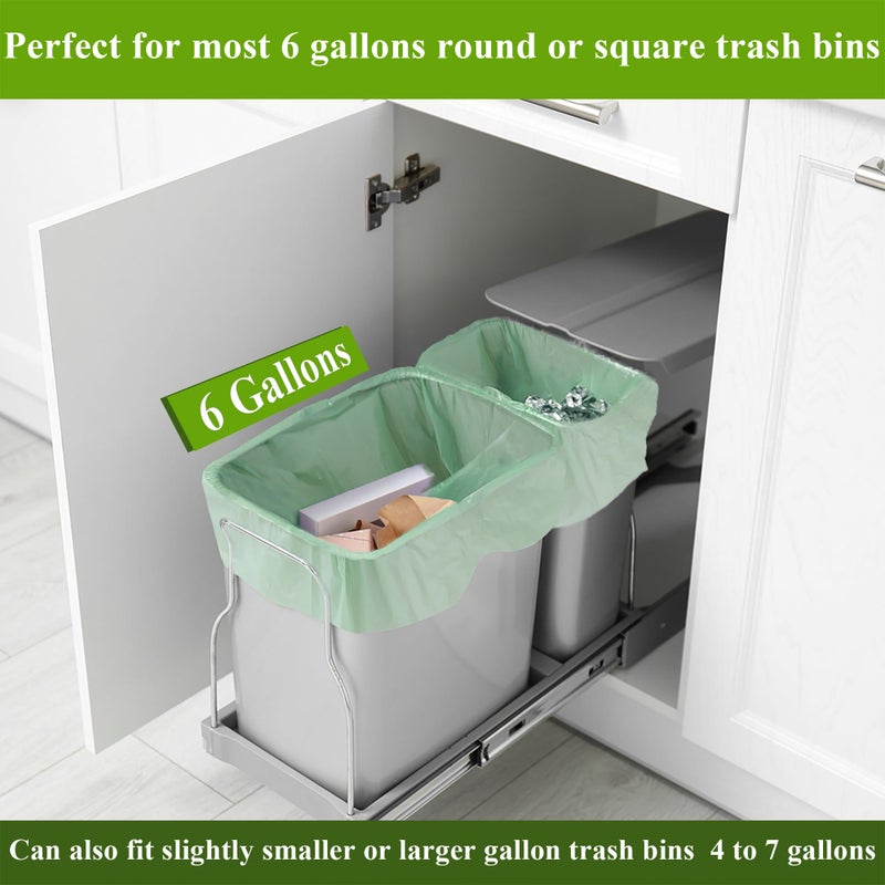 C Crystal Lemon 50 Count Biodegradable Kitchen Food Waste Bags - 6 Gallon Scraps Bags - Heavy Duty Compostable Waste Bags for Kitchen - Unscented Trash Bags 6 Gallon for Yard, Food - Image 5